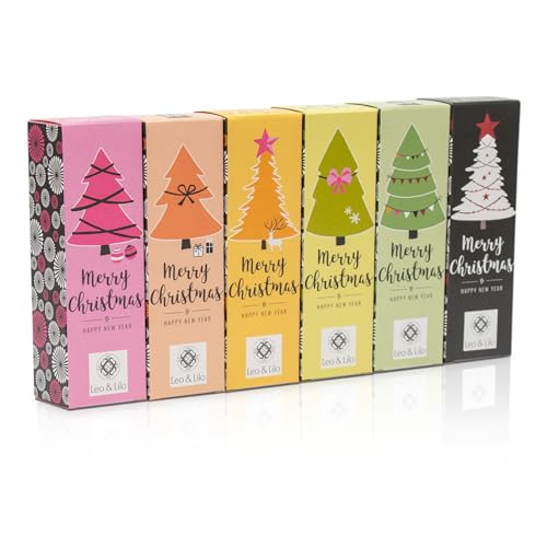 Leo & Lilo Kleiner Gruß Merry Christmas - Zauberhafte Handcreme Geschenksets - 6er-Set mit jeweils 6 einzeln verpackten Mini Handcremes 20 ml - Pflegt trockene und strapazierte Hände von Leo & Lilo