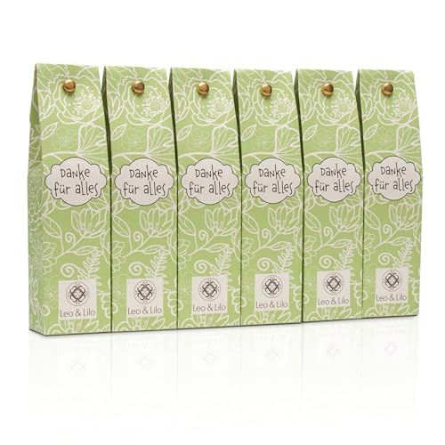 Leo & Lilo Naturkosmetik Handcreme Geschenk - 6er-Set (6 x 20 ml) - Danke für alles - Einzeln verpackt - Pflegt trockene Hände - Bio-Qualität von Leo & Lilo