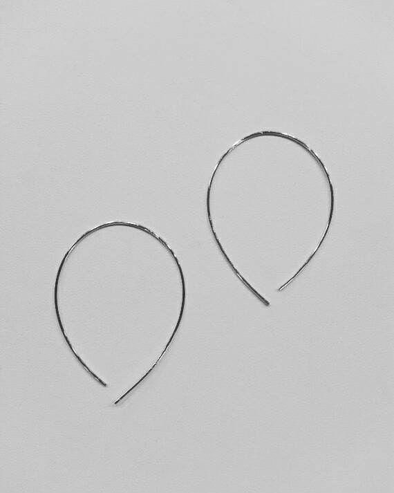 Durchziehen Ohrringe, Hoop Sterling Silber, Threader Offene Hoop, Dünne Ohrringe Durchziehen Ohrringe, Hoop Sterling Silber, Threader Offene Hoop, Dünne Ohrringe von LeoEleven