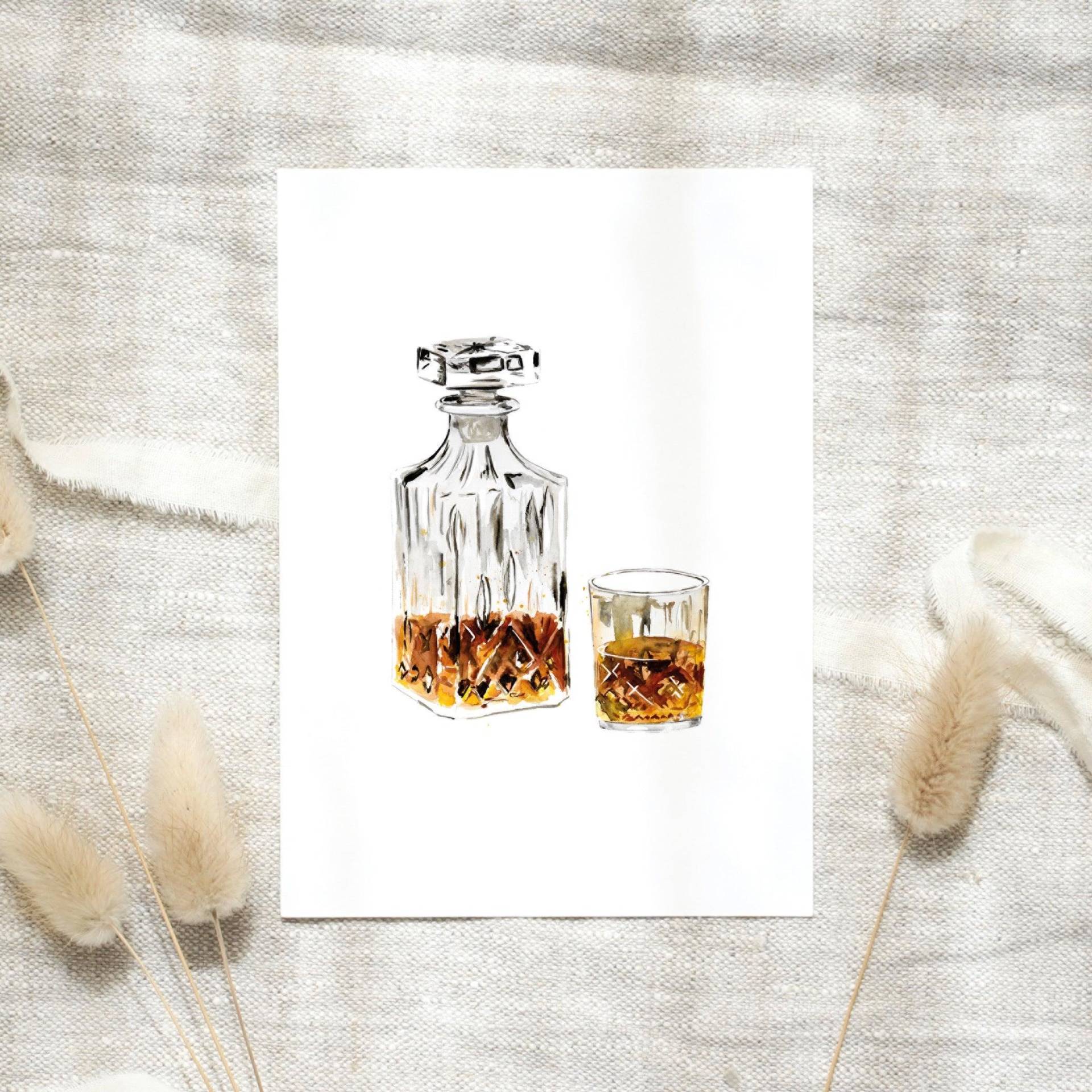 Postkarte | Whisky A6 Karte Geburtstag Geburtstagskarte Cocktail von LeoLaDouce