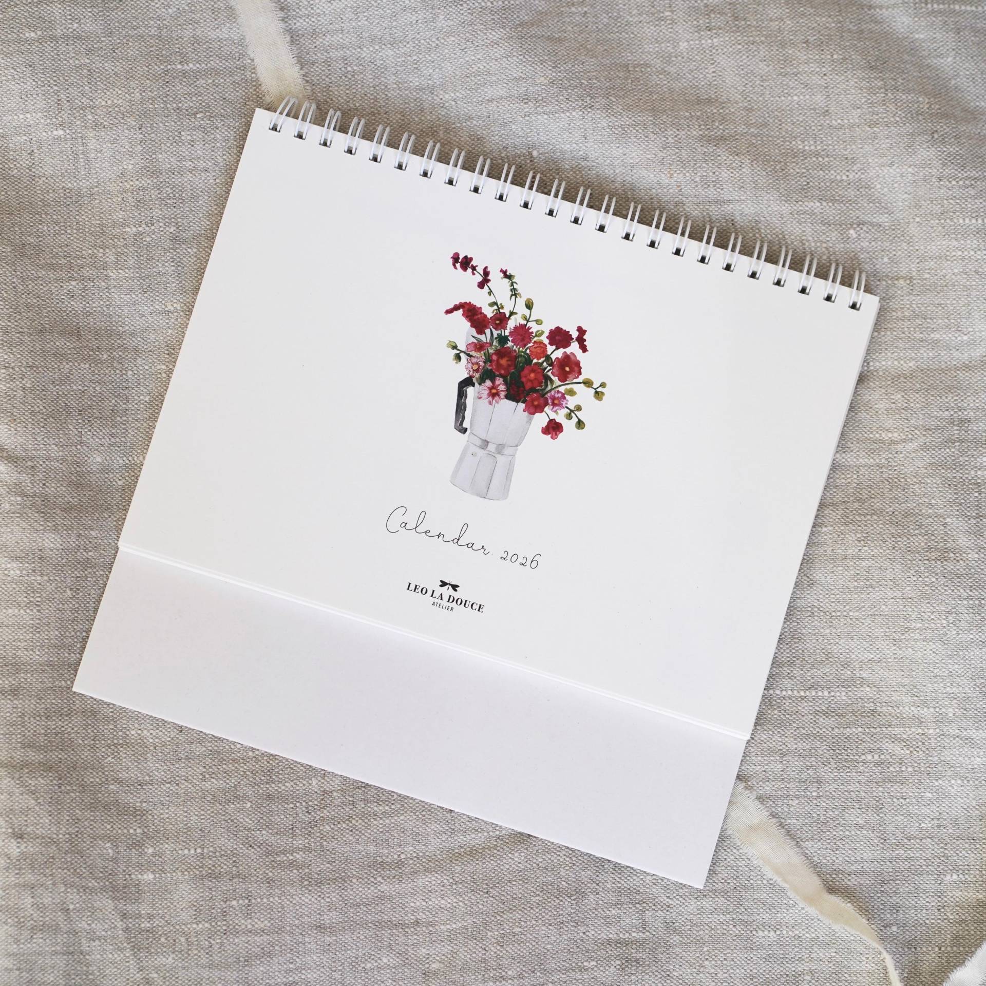 Tischkalender 2025 A5 | Tischkarten Kalender Planer 2024 Familienkalender Weihnachtsgeschenk Illustrierter von LeoLaDouce