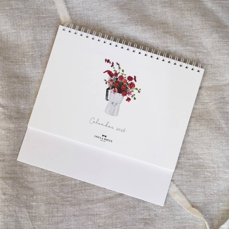 Tischkalender 2025 A5 | Tischkarten Kalender Planer 2024 Familienkalender Weihnachtsgeschenk Illustrierter von LeoLaDouce