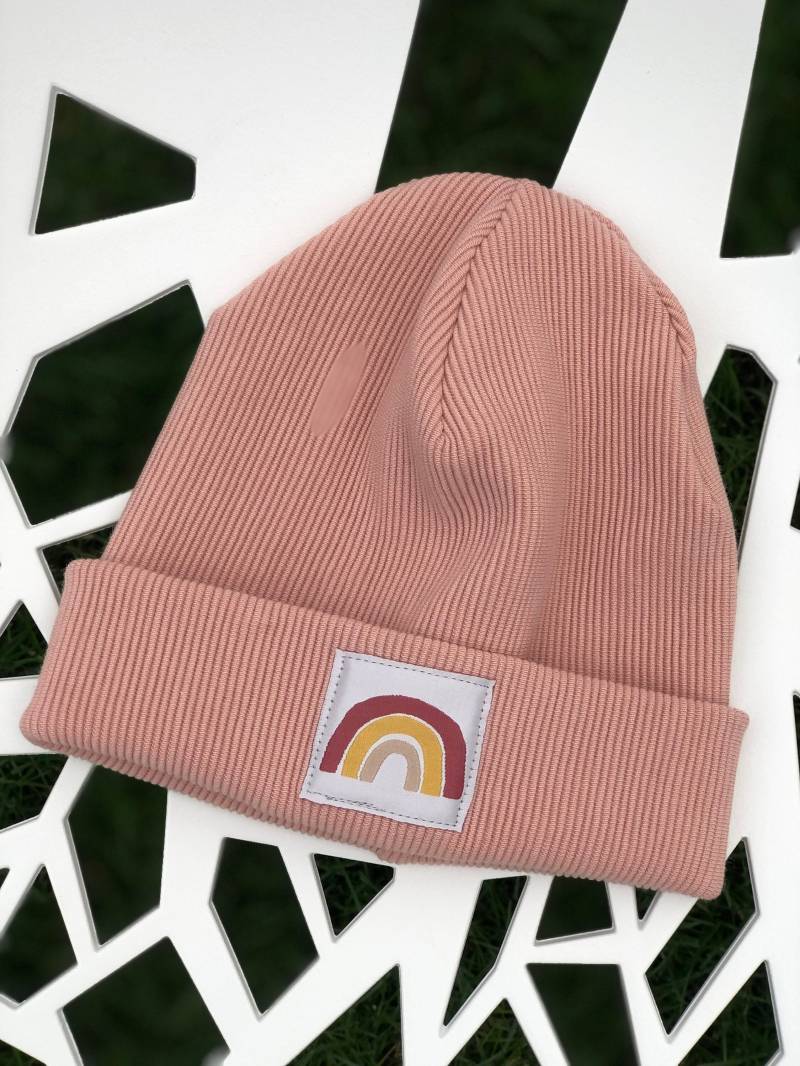 Beanie Mütze & Loop Schal Leoloewe Hipster Baby Kinder Erwachsene Rosa Regenbogen Rainbow von LeoLoeweShop