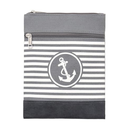 Leoberg Crossbag Tasche in verschiedenen Farben und Designs - Schultertasche aus Baumwolle in 302168-Grau-5 von Leoberg