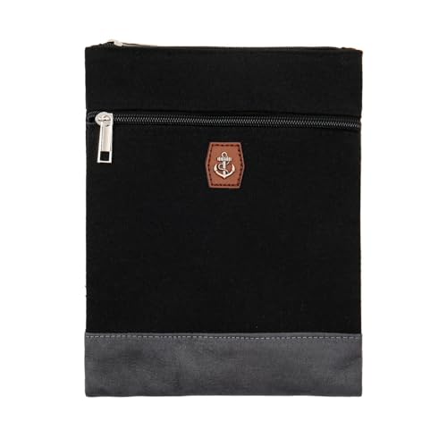 Leoberg Crossbag Tasche in verschiedenen Farben und Designs - Schultertasche aus Baumwolle in 302183-Schwarz-27 von Leoberg