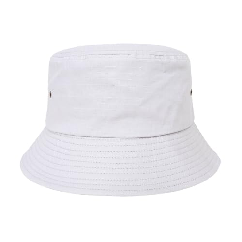 Leoberg Unisex Fischerhut für Erwachsene - Bucket Hat Sommerhut aus Baumwolle Größe L/XL in Hellgrau-155065 von Leoberg