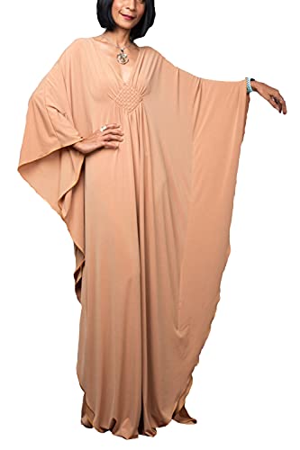 LeofL Kaftan Morgenkleid Lose Kleid Abendkleid Nachthemd Maxikleider Langes Kleid, e, Einheitsgröße von LeofL