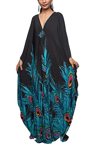 LeofL Kaftan Morgenkleid Lose Kleid Abendkleid Nachthemd Maxikleider Langes Kleid, Farbe 11, Einheitsgröße von LeofL