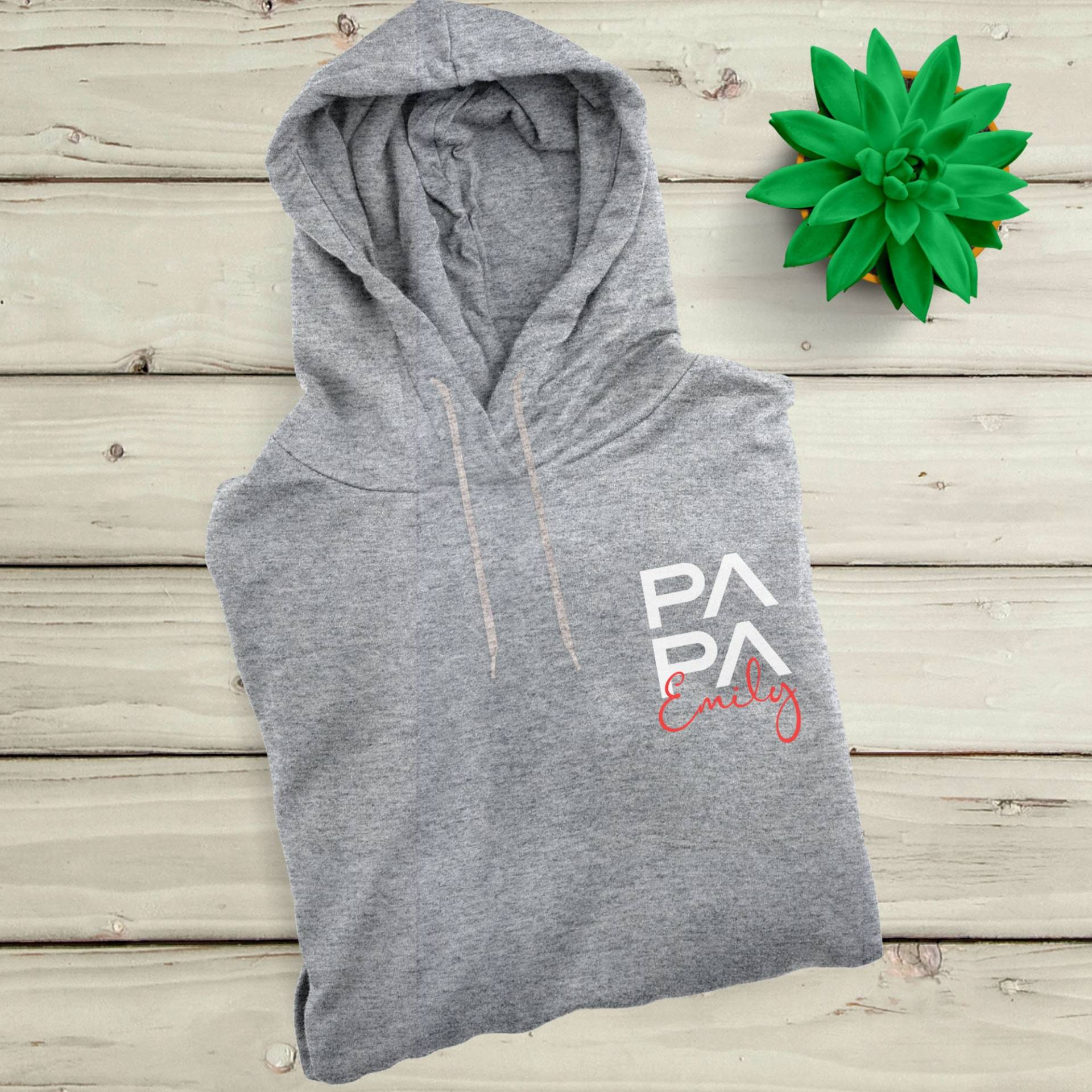 Papa Hoodie Grau Personalisiert Mit Namen von LeolyDE