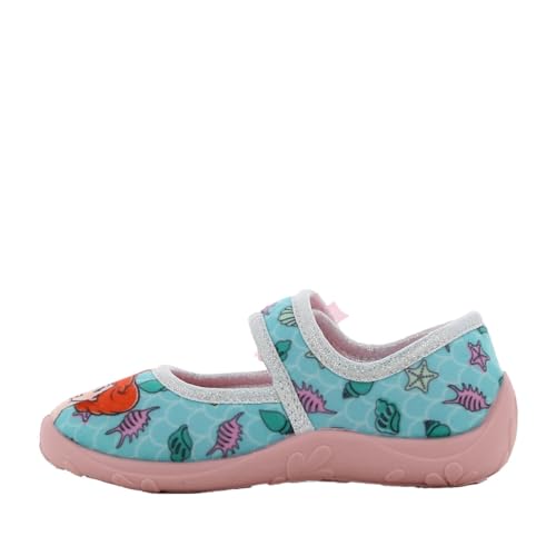 Leomil Disney Princess Mädchen Hausschuhe Ballerina Ballerina 31, Ideal für Kindergarten oder Zuhause, Blau von Leomil