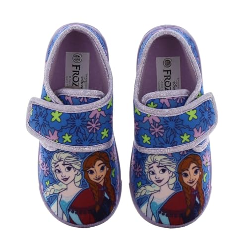 Leomil Frozen Elsa Hausschuhe Rutschfest Pantoffeln Kinder Mädchen 27, Ideal für Kindergarten oder Zuhause, Blau von Leomil