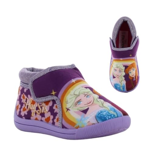 Leomil Frozen Elsa Hausschuhe Rutschfest Pantoffeln Kinder Mädchen 29, Ideal für Kindergarten oder Zuhause, Lila von Leomil
