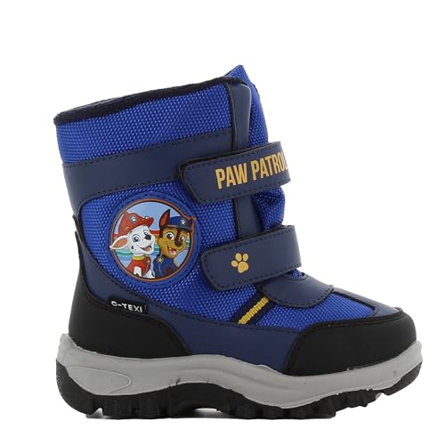 Leomil PAW PATROL Gefütterte Winterstiefel Junge von 2 bis 6 Jahre, Schneestiefel für Kinder mit Chase und Marshall Motiv 25 EU, Hohe Warme Wasserfeste Winterschuhe Jungen ideal für Verschneite Tage von Leomil