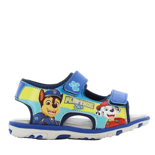 Leomil PAW PATROL Sandalen Kinder von 2 bis 8 Jahre, Kinderschuhe Jungen und Mädchen mit Chase und Marshall Motiv 25 EU, Sommer Schuhe mit Klettverschluss, ideal für Schönes Wetter, Blau von Leomil