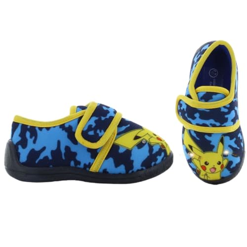Leomil Pokémon Hausschuhe Jungen Pantoffeln Kinder 29, Ideal für Kindergarten oder Zuhause, Blau von Leomil
