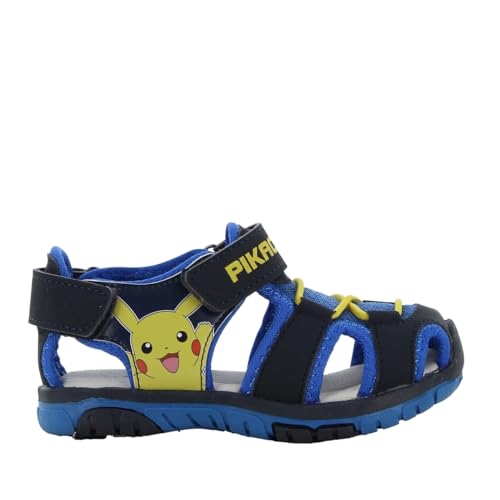 Leomil POKEMON Sandalen Kinder von 2 bis 8 Jahre, Kinderschuhe Jungen und Mädchen mit Pokemon Motiv 28 EU, Sommer Schuhe mit Klettverschluss, ideal für Schönes Wetter, Blau von Leomil