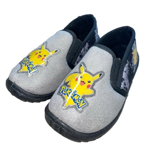 Leomil Pokemon Hausschuhe Junge und Mädchen von 2 bis 9 Jahre, Warme Hauspatschen Jungen mit Pika Motiv 34 EU, Pantoffeln Jungs mit Klettverschluss, Kinder Puschen ideal für Kindergarten, Grau Leomil Pokemon Hausschuhe Junge und Mädchen von 2 bis 9 Jahre, Warme Hauspatschen Jungen mit Pika Motiv 34 EU, Pantoffeln Jungs mit Klettverschluss, Kinder Puschen ideal für Kindergarten, Grau von Leomil