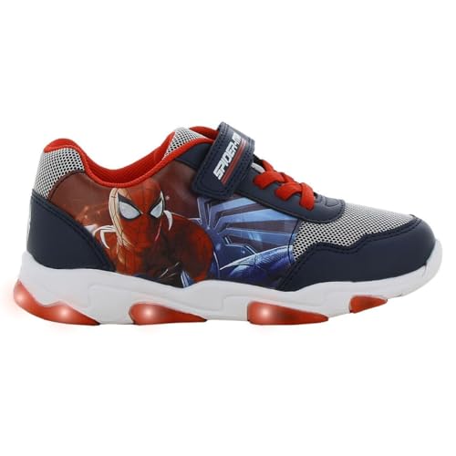 Leomil Spiderman Blinkschuhe Jungen Spiderman Schuhe Kinder 27, Ideal for Schule und Freizeit, Blau von Leomil