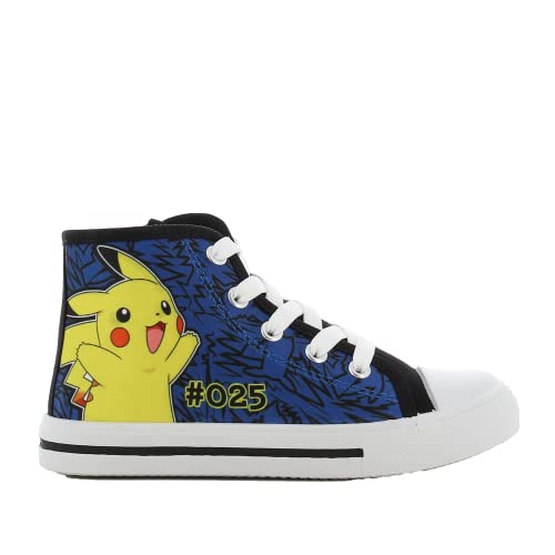 POKEMON Kinderschuhe von 2 bis 8 Jahre, Schuhe für Jungen oder Mädchen mit Pikachu Motiv 27 EU, Tolle Turnschuhe mit Reißverschluss, Sneaker Ideal für Kleinkinder im Kindergarten oder Schule, Blau von Leomil