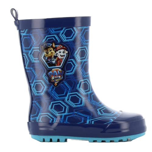 PAW PATROL Gummistiefel Jungen von 1 bis 6 Jahre, Ungefütterte Warme Regenstiefel mit Chase und Marshall Motiv 25 EU, Wasserdichte Regenschuhe Mädchen, Bequemer Kinderschuhe, Schlupfstiefel, Blau von Leomil