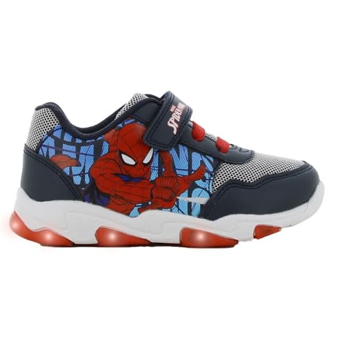 Leomil Spiderman Blinkschuhe Jungen Spiderman Schuhe Kinder 30, Ideal for Schule und Freizeit, Blau von Leomil
