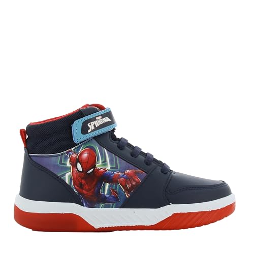 Spiderman Blinkschuhe Jungen von 2 bis 8 Jahre, Leuchtschuhe mit Licht für Kinder 32 EU, Lustige LED Marvel Turnschuhe für Junge mit Klettverschluss, ideal for Schule und Freizeit von Leomil