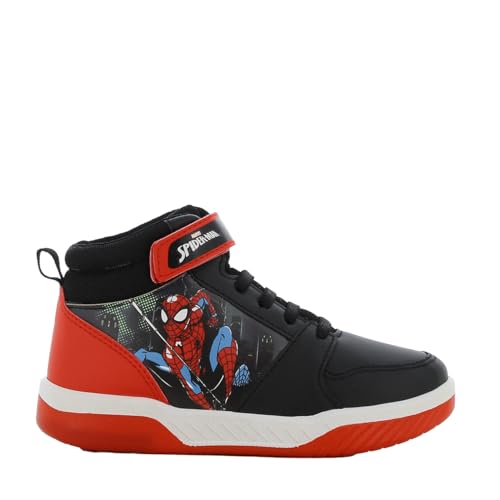 Leomil Spiderman Blinkschuhe Jungen Spiderman Schuhe Kinder 29, Ideal for Schule und Freizeit, Schwarz von Leomil