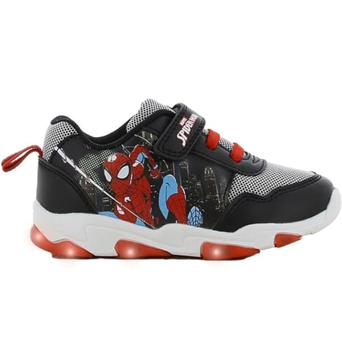 Leomil Spiderman Blinkschuhe Jungen Spiderman Schuhe Kinder 32, Ideal for Schule und Freizeit, Schwarz von Leomil