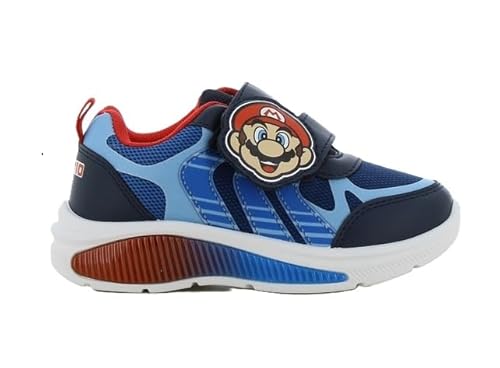Kinder LED Sneaker Jungen – Gaming Blinkschuhe mit Klettverschluss Geburtstag Geschenk für Jungs Schule Freizeit (Blau, EU Schuhgrößensystem, Kleinkind, Herren, Numerisch, M, 31) von Leomil