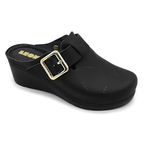 Leon 1024 Clog Pantolette Komfortschuhe Hausschuhe, Damen, Schwarz, EU 39 Leon 1024 Clog Pantolette Komfortschuhe Hausschuhe, Damen, Schwarz, EU 39 von Leon Klompe