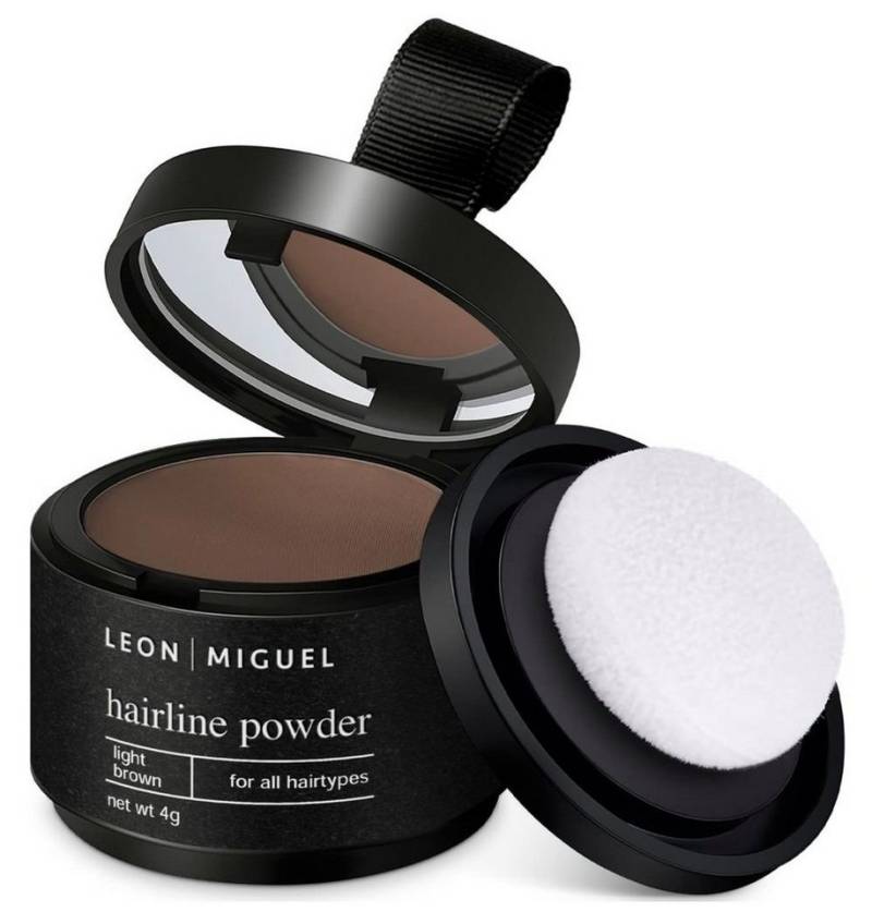 Leon Miguel Haaransatz-Farbpuder Hairline Powder - Haar Concealer zum Ansatz kaschieren - 4g, Ohne Rückstände von Leon Miguel