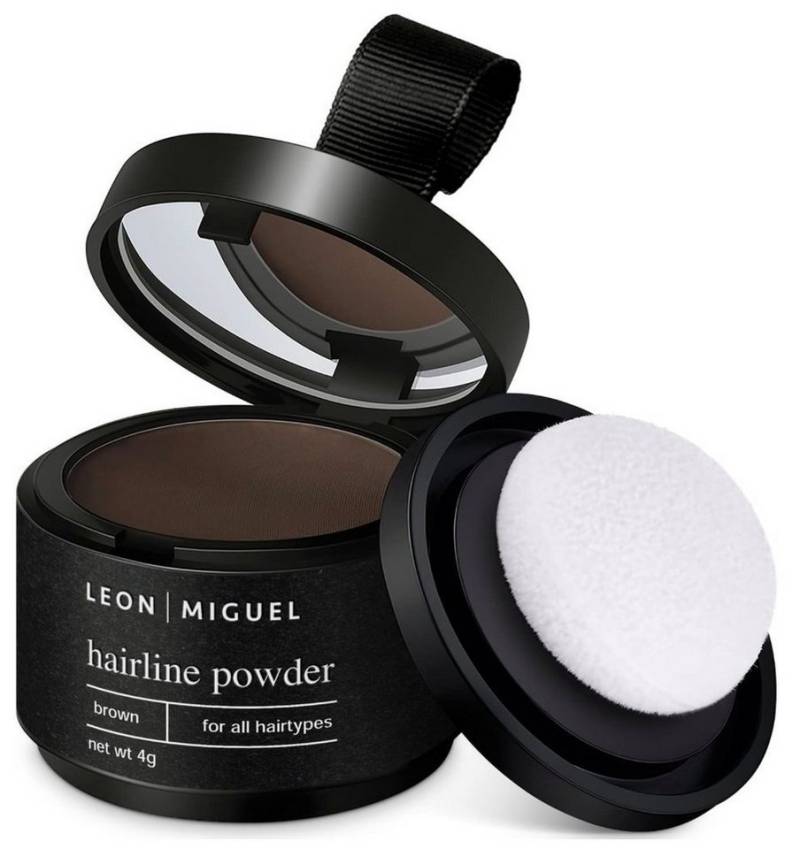 Leon Miguel Haaransatz-Farbpuder Hairline Powder - Haar Concealer zum Ansatz kaschieren - 4g, Ohne Rückstände von Leon Miguel