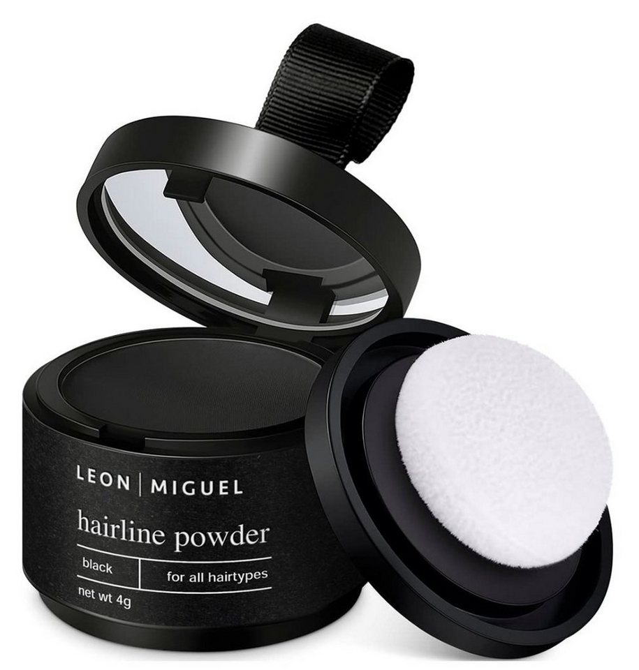 Leon Miguel Haaransatz-Farbpuder Hairline Powder - Haar Concealer zum Ansatz kaschieren - 4g, Ohne Rückstände von Leon Miguel