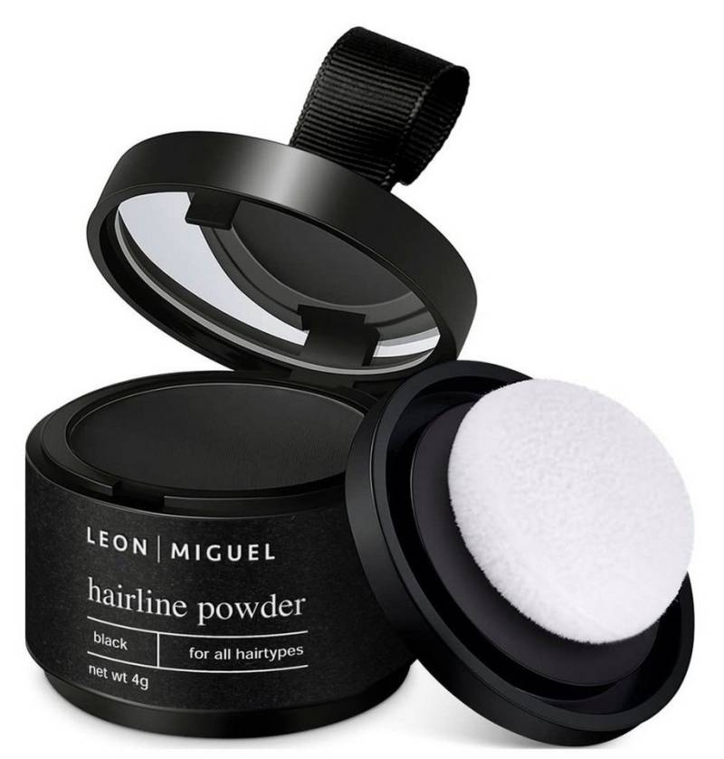 Leon Miguel Haaransatz-Farbpuder Hairline Powder - Haar Concealer zum Ansatz kaschieren - 4g, Ohne Rückstände von Leon Miguel