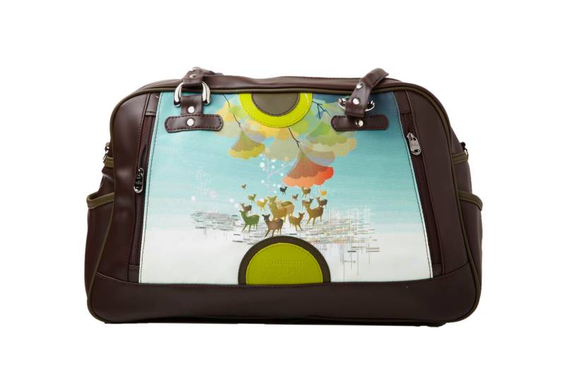 Leon By Bers 70S Up Weekender Weekend Bag Sporttasche Dame Herren Tasche Kleine Reisetasche 100% Baumwolle Design78114 von LeonByBers