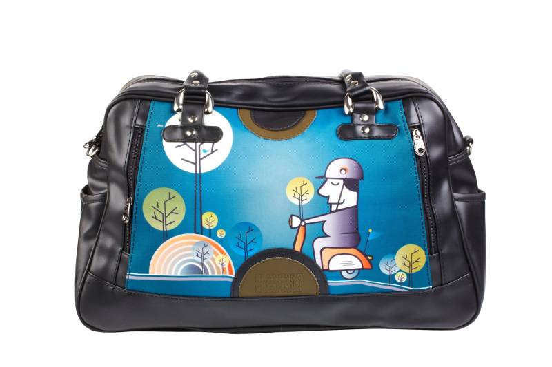 Leon By Bers 70S Up Weekender Weekend Bag Sporttasche Dame Herren Tasche Kleine Reisetasche 100% Baumwolle Design7860 von LeonByBers