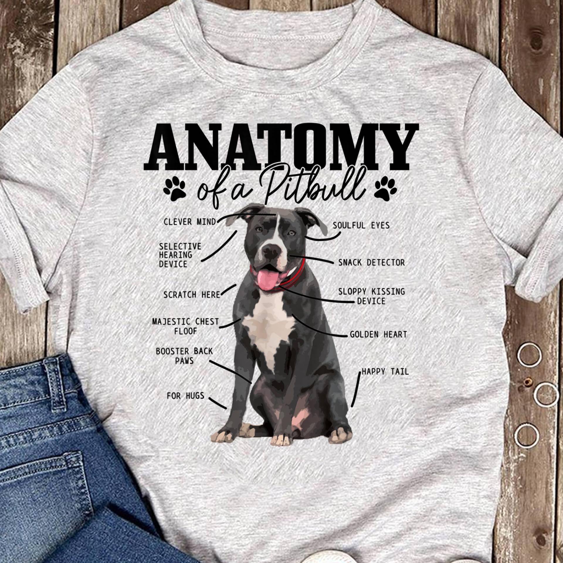 Anatomie Eines Pitbull Hundes Lustiges Süßes Mom Dad T-Shirt - Lovers Muttertag von LeonaTee