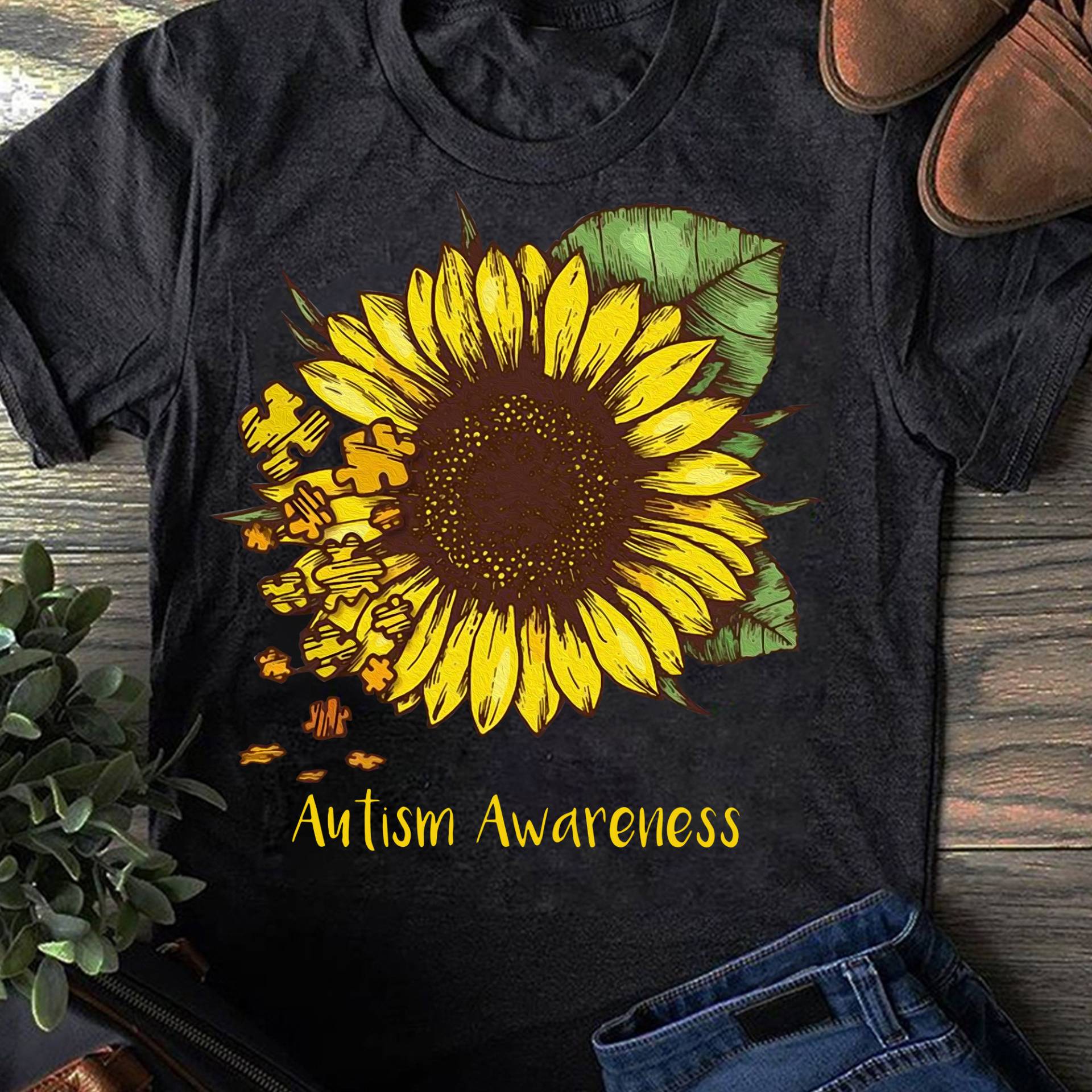 Autismus Bewusstsein Sonnenblume T-Shirt Blume - Autism Mom Shirt, Awareness Aware, Mutter von LeonaTee