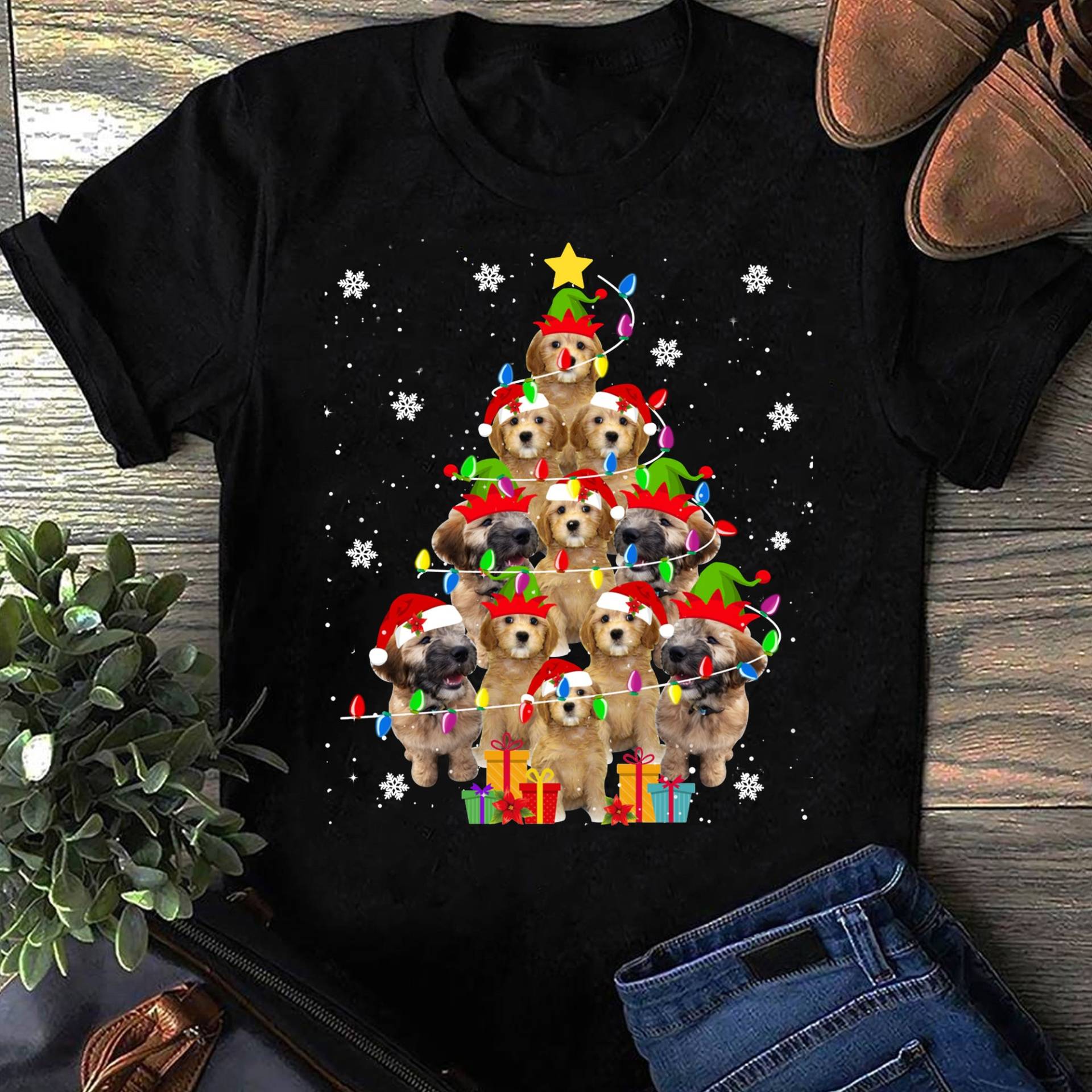 Hundeliebhaber Geschenke Deutscher Schäferhund Baum Weihnachtslicht Sweatshirt - Geschenk Für Lustiger Hund Liebhaber Muttertag von LeonaTee