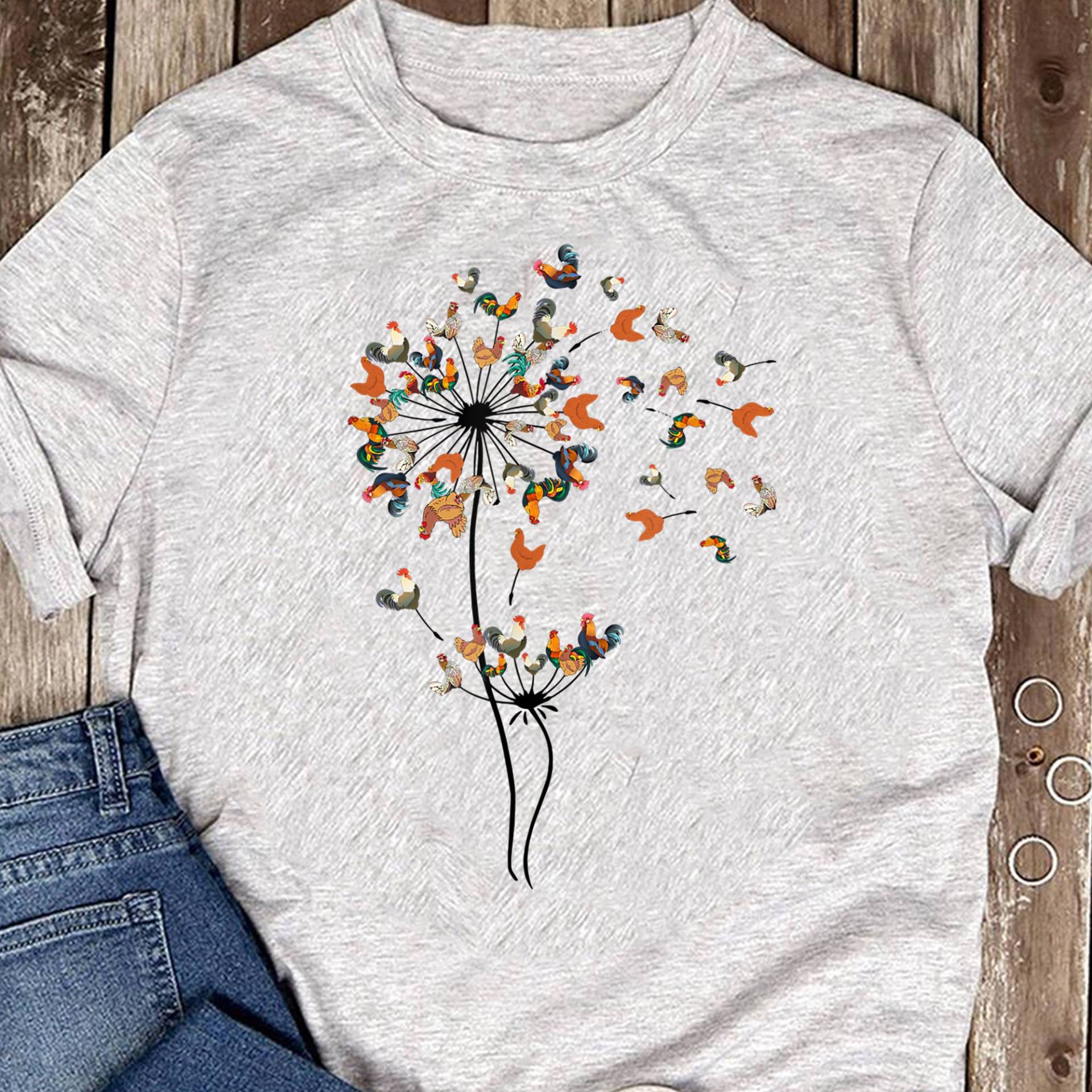 Löwenzahn Huhn Blumen Shirt - Florales Baum Liebhaber T-Shirt Geschenk Für Hühner Liebhaber Lustiges Muttertag von LeonaTee