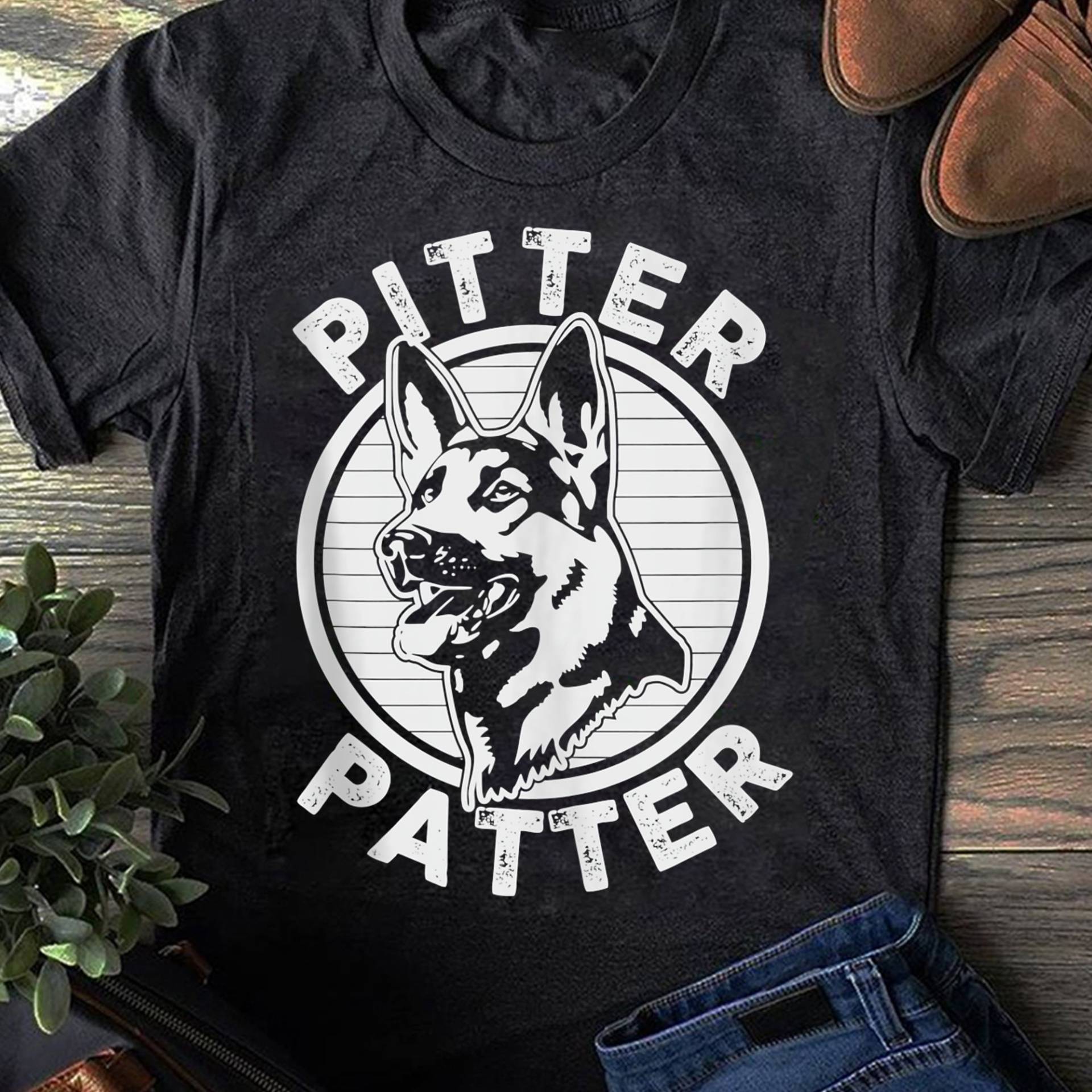 Lustiger Pitter Patter - Hund Schäferhund Rettungswof, T-Shirt, Hundeliebhaber, Geschenk von LeonaTee