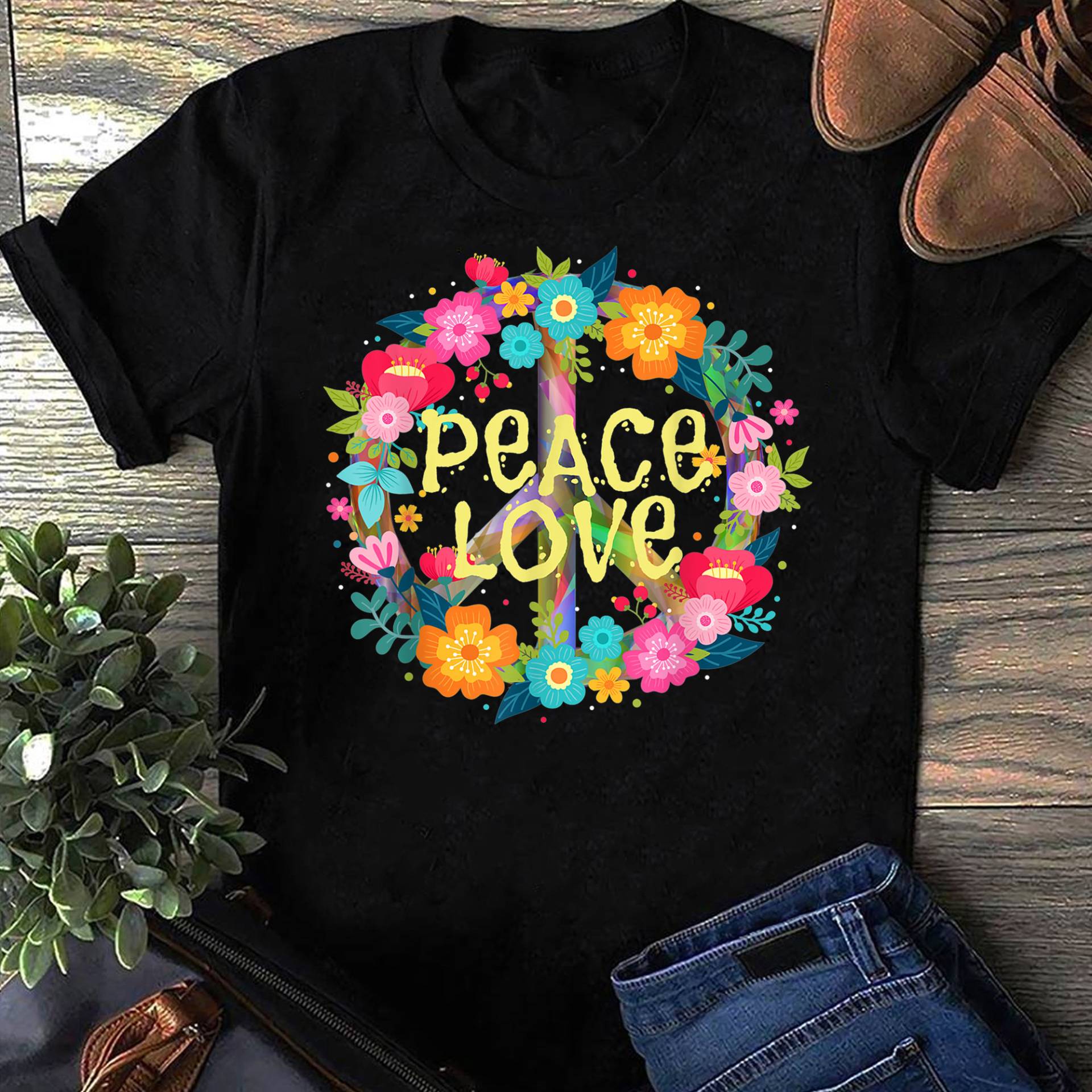 Peace Love Hippie Kostüm Krawatte Die 60Er 70Er T-Shirt - Shirt, Soul Love, Life von LeonaTee