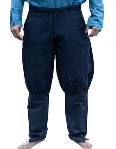 Leonardo Carbone® Wikinger Rushose Kjell - Herren Hosen, Mittelalter Kleidung, Wikinger Hose Herren, Kostüm Herren, Festival Outfit, LARP, Cosplay, Freizeithose Lang - 100% Baumwolle Schwarz 3XL von Leonardo Carbone