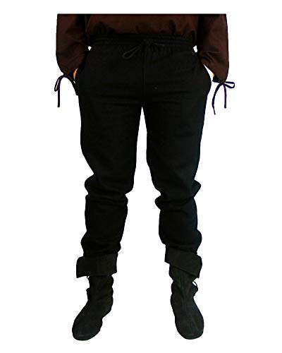 Leonardo Carbone Herren Mittelalter Wikinger Wollhose Tronde L/schwarz von Leonardo Carbone