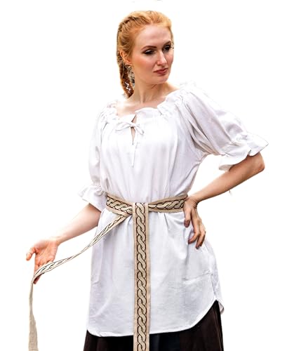 Leonardo Carbone® Damen Bluse Verena | Kordelzug Dekolleté | Rüschenärmel | Karneval, Halloween, Cosplay, LARP, Mittelalter, Wikinger, Kostüm, Tunika | 100% Baumwolle Weiß 2XL Leonardo Carbone® Damen Bluse Verena | Kordelzug Dekolleté | Rüschenärmel | Karneval, Halloween, Cosplay, LARP, Mittelalter, Wikinger, Kostüm, Tunika | 100% Baumwolle Weiß 2XL von Leonardo Carbone