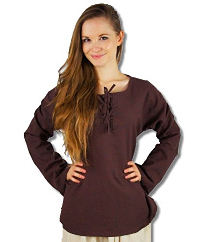 Leonardo Carbone Mittelalter Marktbluse - Damen Irene XXL/braun von Leonardo Carbone