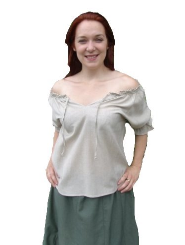 Leonardo Carbone Mittelalter Marktbluse - Damen Janine L/Natur von Leonardo Carbone