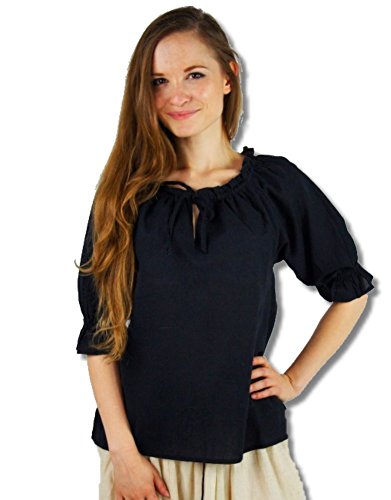 Leonardo Carbone Mittelalter Marktbluse - Damen Janine S/schwarz von Leonardo Carbone