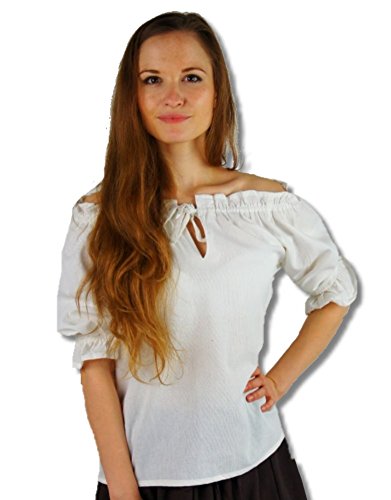 Leonardo Carbone Mittelalter Marktbluse - Damen Janine XXL/Weiss von Leonardo Carbone