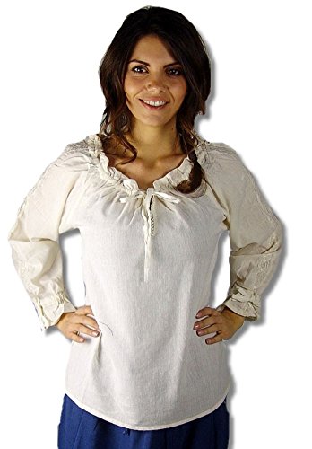 Leonardo Carbone Mittelalter Marktbluse - Damen Ruth L/Natur von Leonardo Carbone